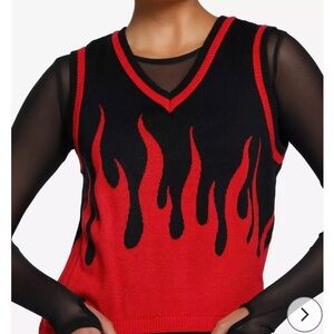Social Collision Flames Sweater Vest